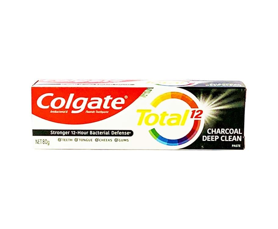 Colgate Antibacterial & Flouride Toothpaste Total 12 Charcoal Deep Clean 80g