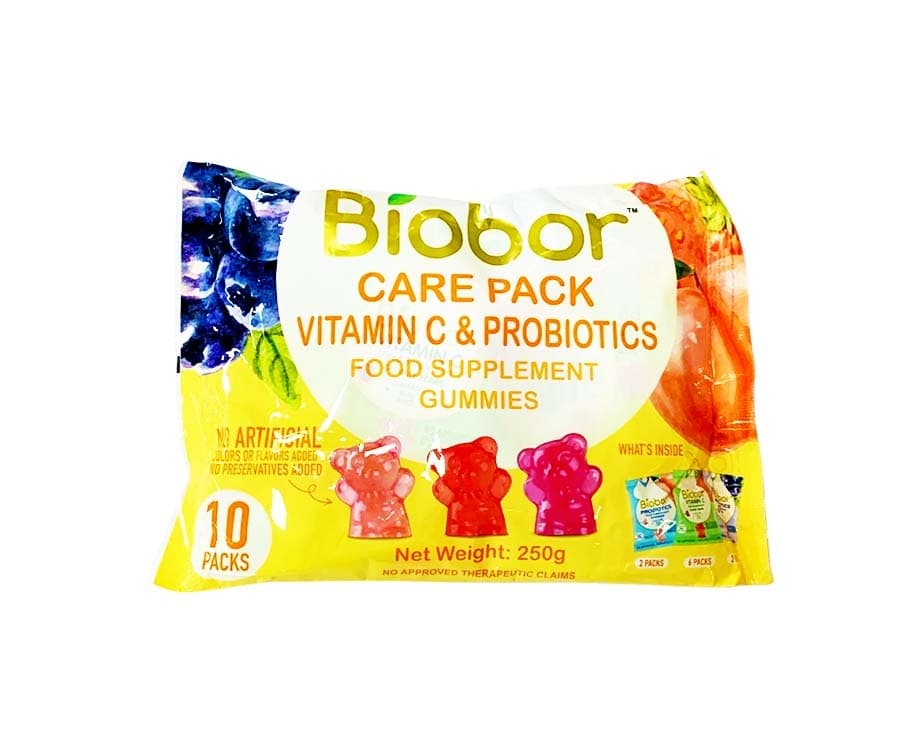 Biobor Care Pack Vitamin C & Probiotics Food Supplement Gummies 10 Packs (250g)