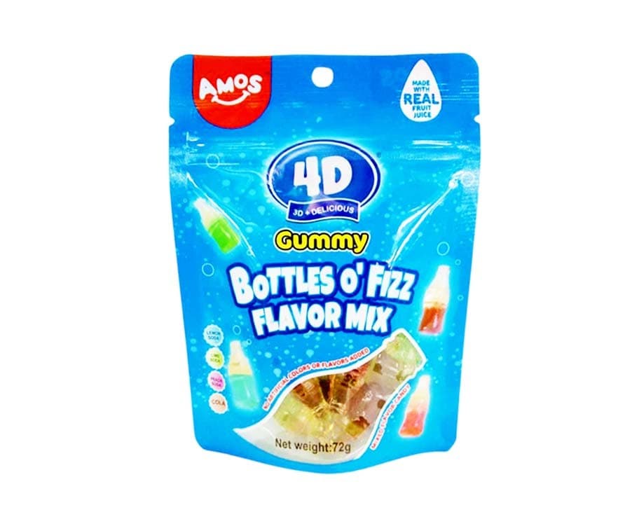 Amos 4D Gummy Bottles O'Fizz Flavor Mix 72g