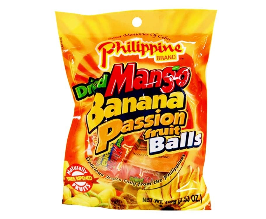 Philippine Brand Dried Mango Banana Passion Fruit Balls 100g