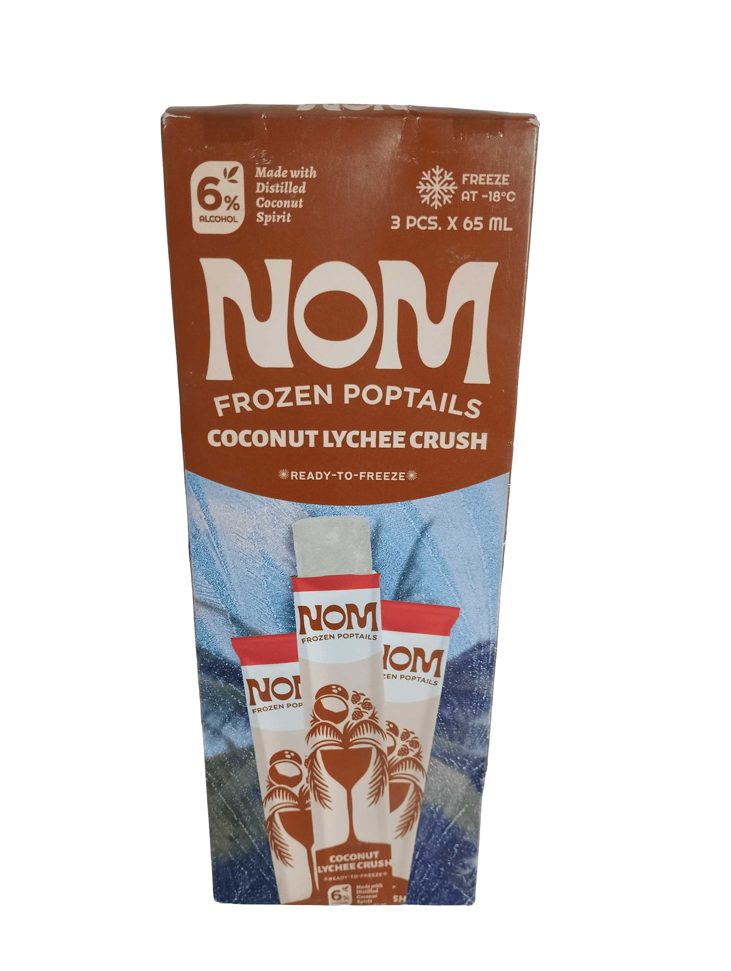 NOM Frozen Poptails Coconut Lychee Crush (3 Packs x 65mL)