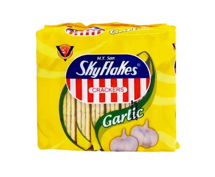 M.Y. San Sky Flakes Crackers Garlic (10 Packs x 25g)