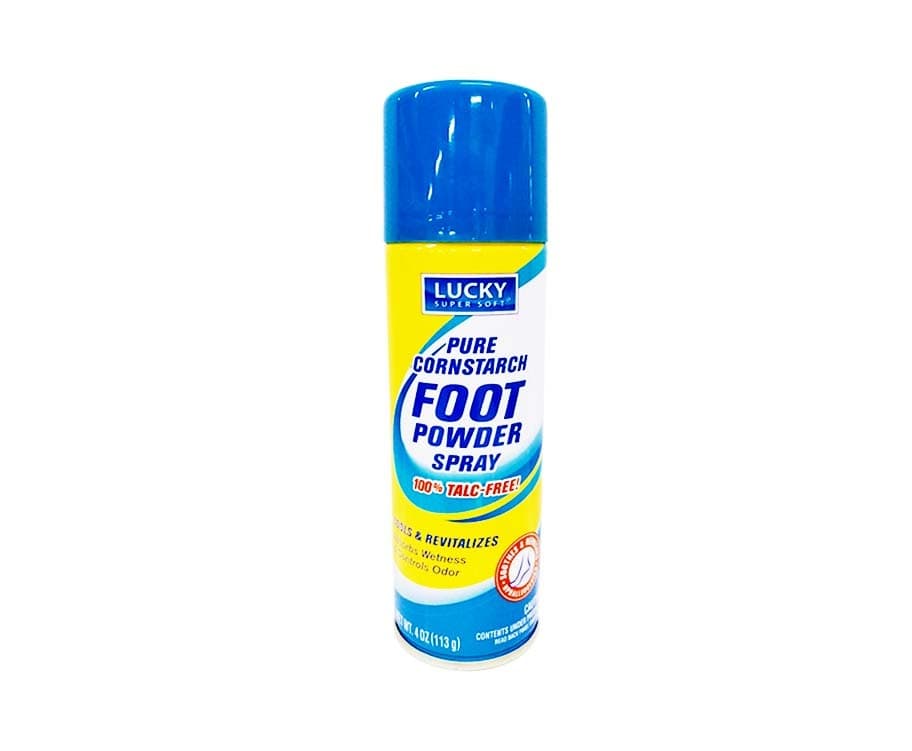Lucky Superior Soft Pure Cornstarch Foot Powder Spray 100% Talc-Free 113g