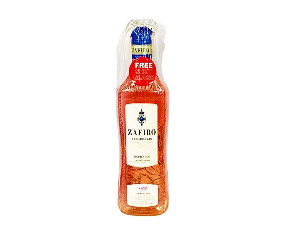 Zafiro Premium Gin Imported Strawberry 700ml + Free Shot Glass