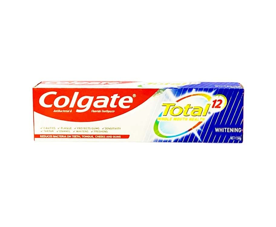 Colgate Antibacterial & Flouride Toothpaste Total 12 Whole Mouth Health Whitening Paste 150g