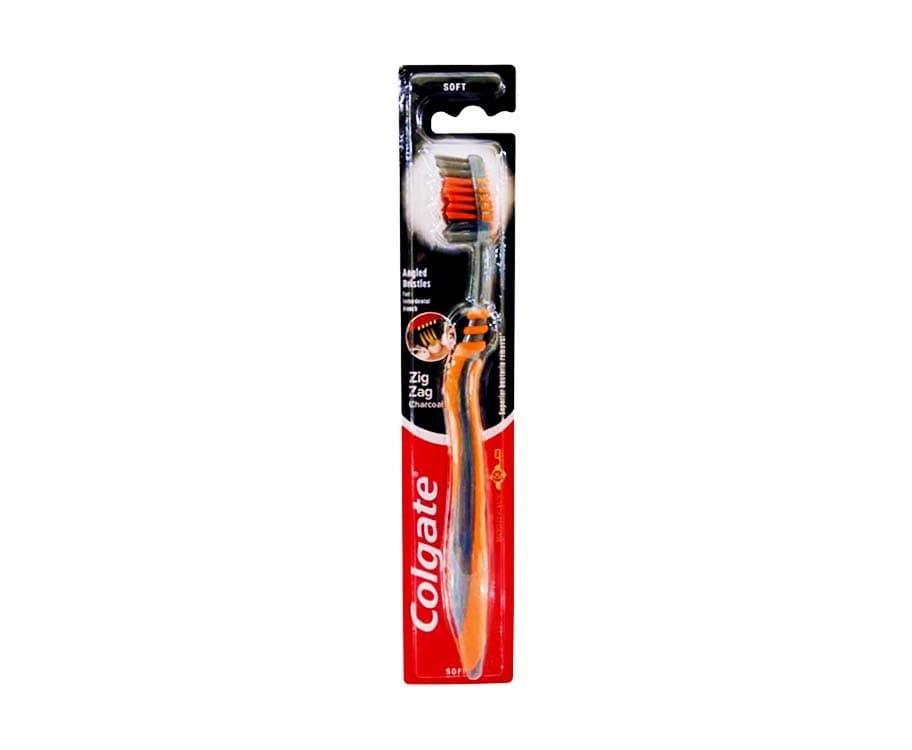 Colgate ZigZag Charcoal Soft Toothbrush Orange 1 Piece