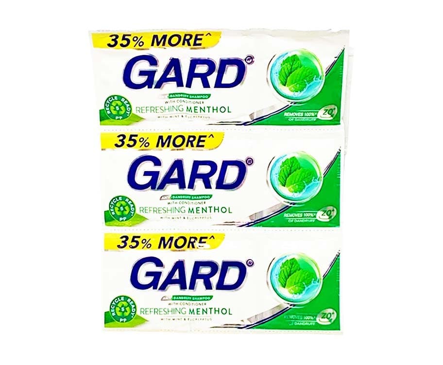 Gard Dandruff Shampoo with Conditioner Refreshing Menthol with Mint & Eucalyptus (6 Packs x 13.5mL)