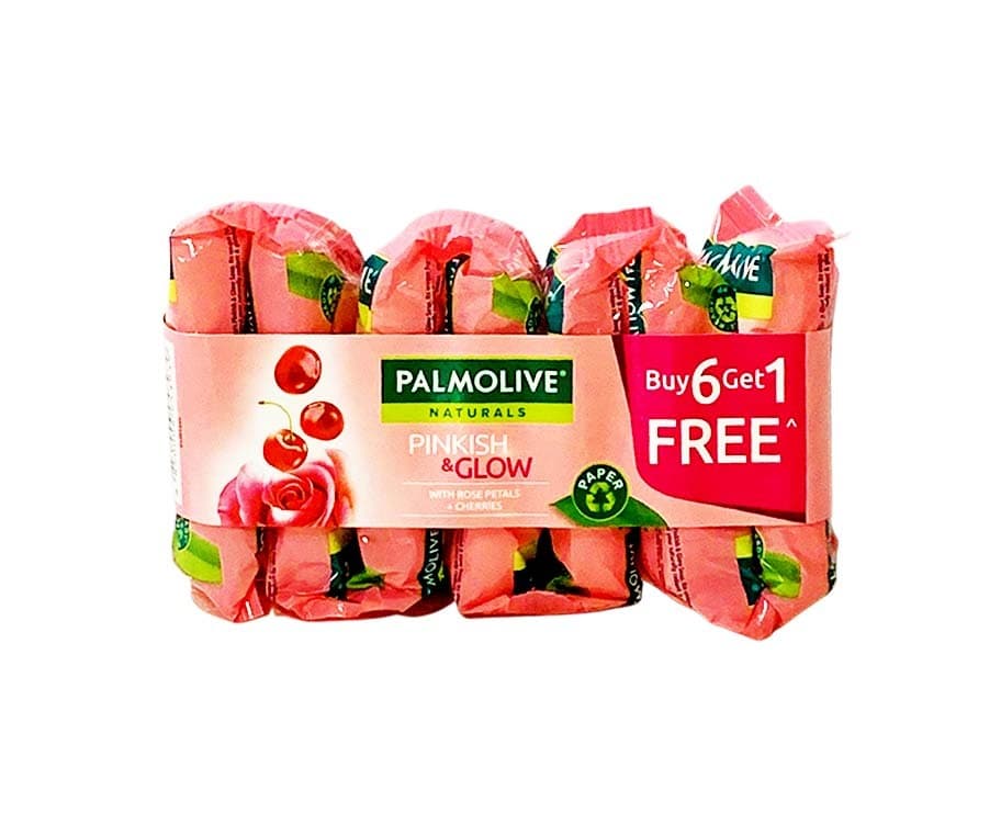 Palmolive Naturals Pinkish & Glow with Rose Petals + Cherries (6+1 Packs x 55g)