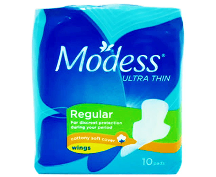 Modess Ultra Thin Regular Cottony Soft Cover Wings 10 Pads