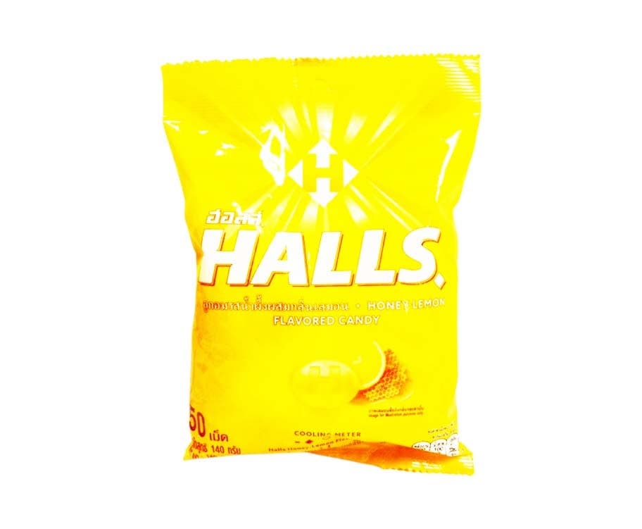 Halls Honey-Lemon Flavored Candy 50 Pieces 140g