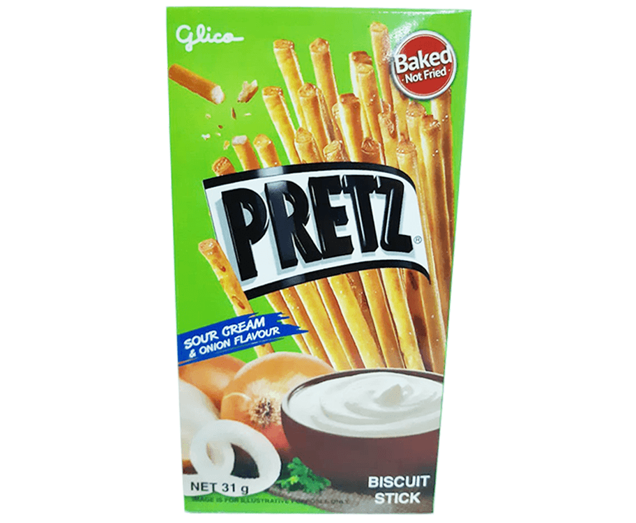 Glico Pretz Sour Cream & Onion Flavour Biscuit Stick 31g