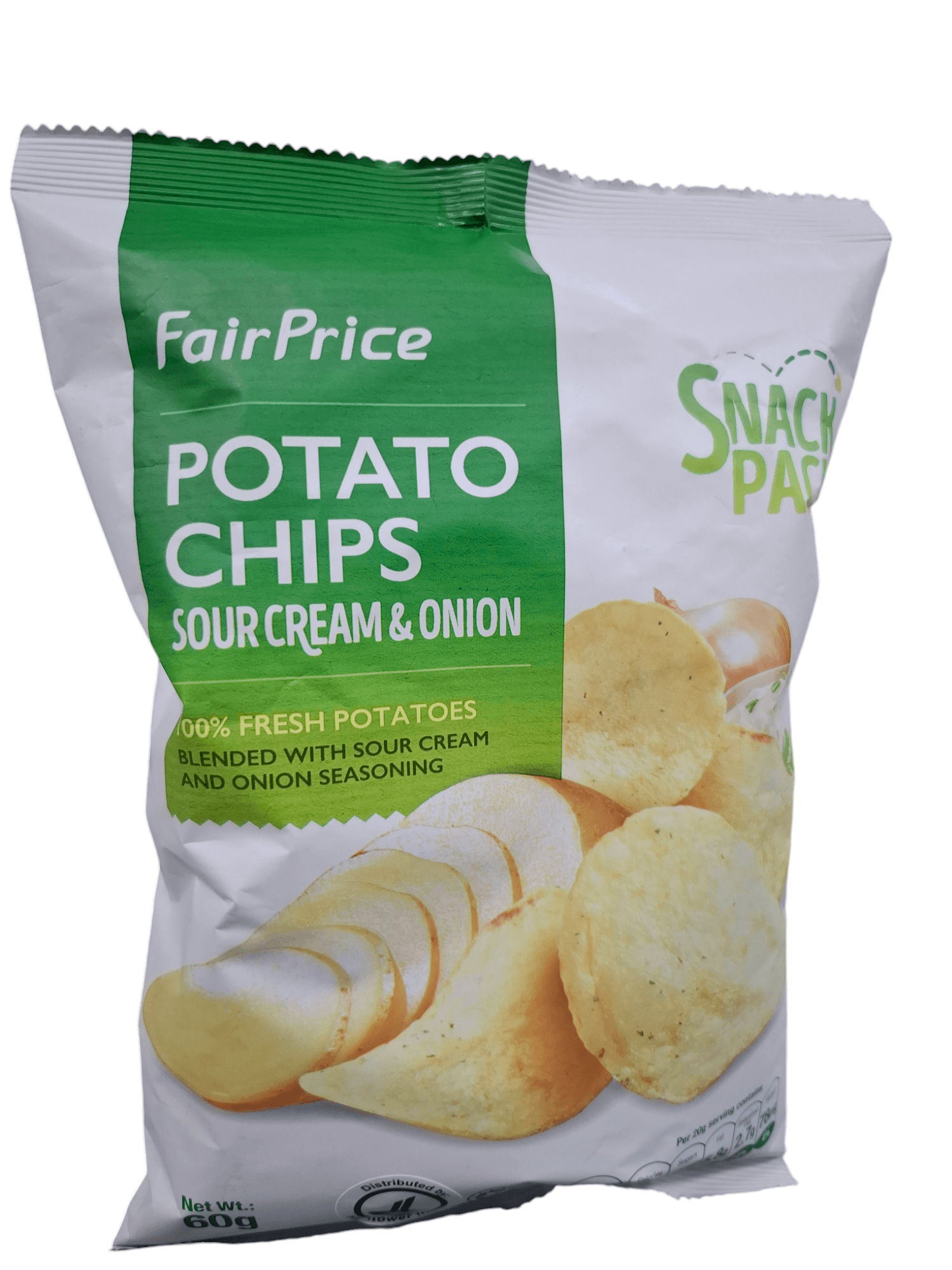 Fair Price Potato Chips Sour Cream & Onion Snack Pack 60g