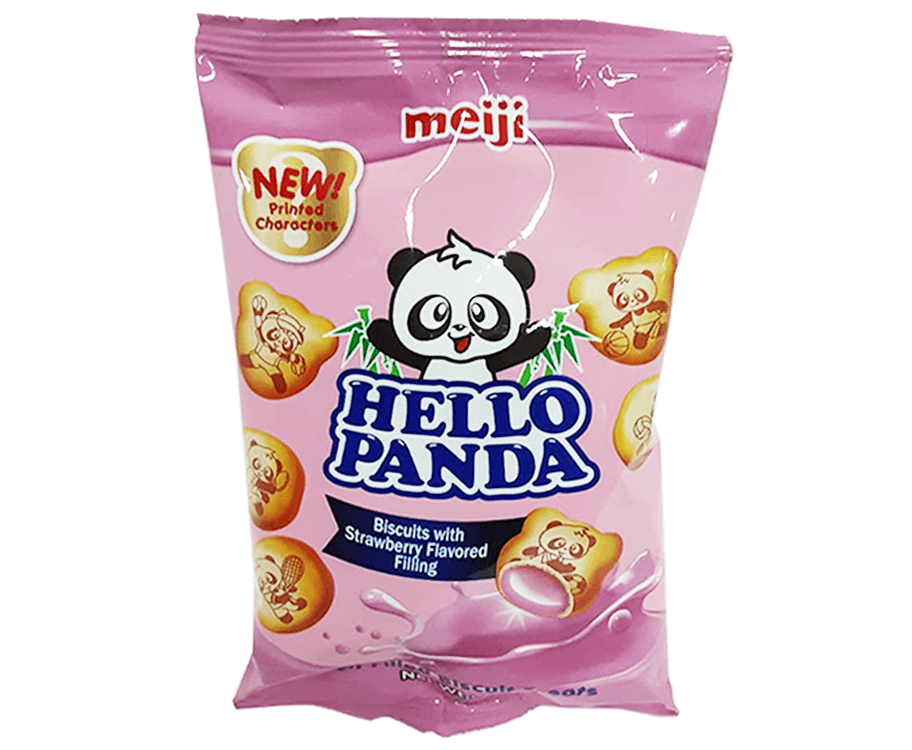 Meiji Hello Panda Biscuits with Strawberry Flavored Filling 35g