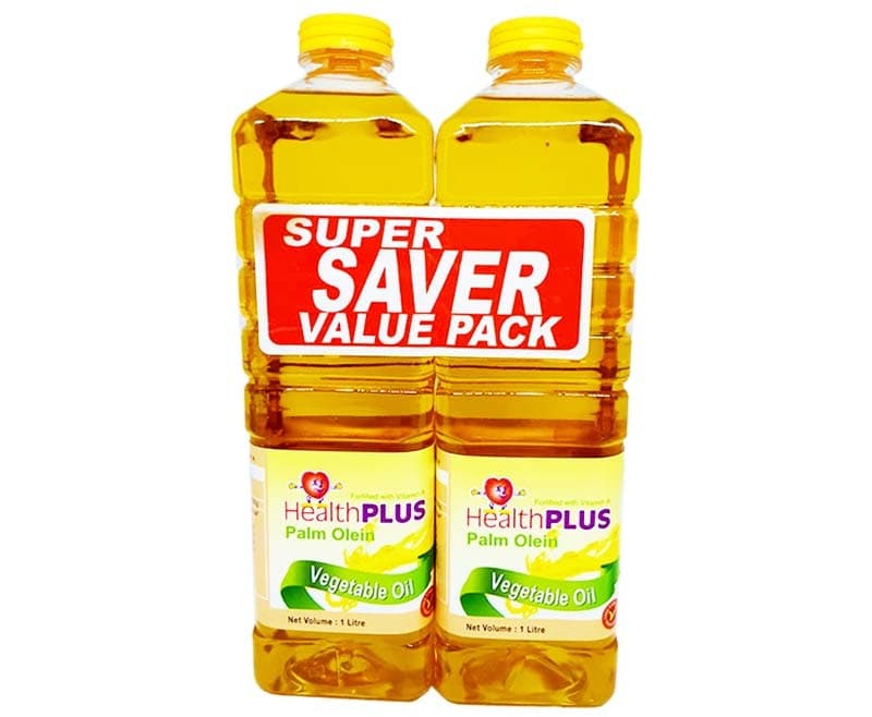 Health Plus Palm Vegetable Oil Super Saver Value Pack (2 Packs x 1L)