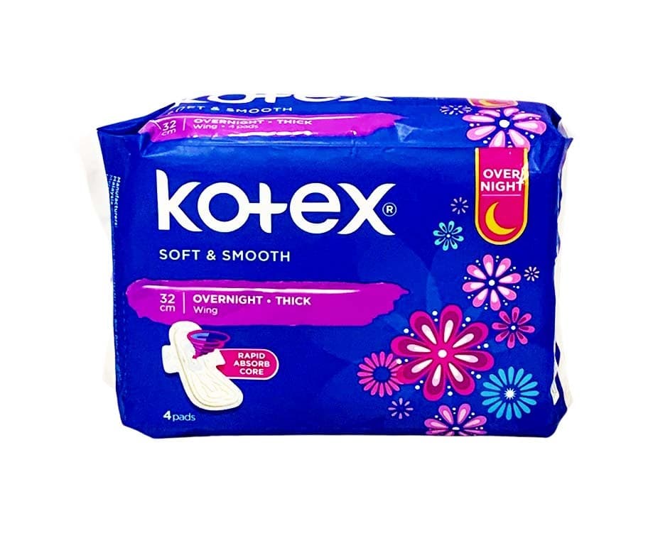 Kotex Soft & Smooth Overnight - Thick Wing 32cm 4 Pads