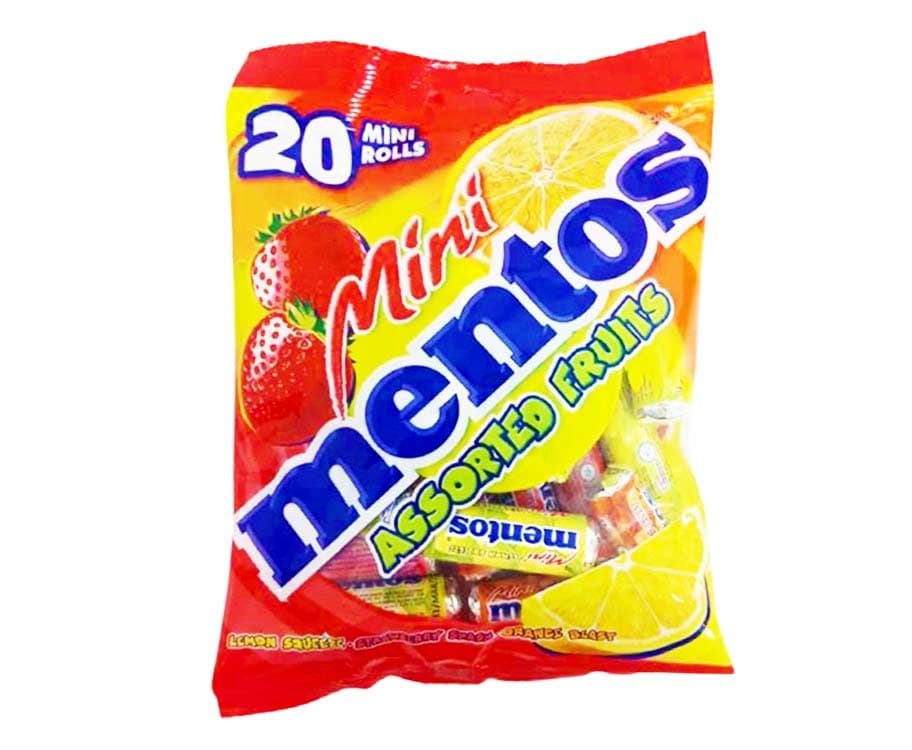 Mentos Mini Assorted Fruits 20 Mini Rolls 200g