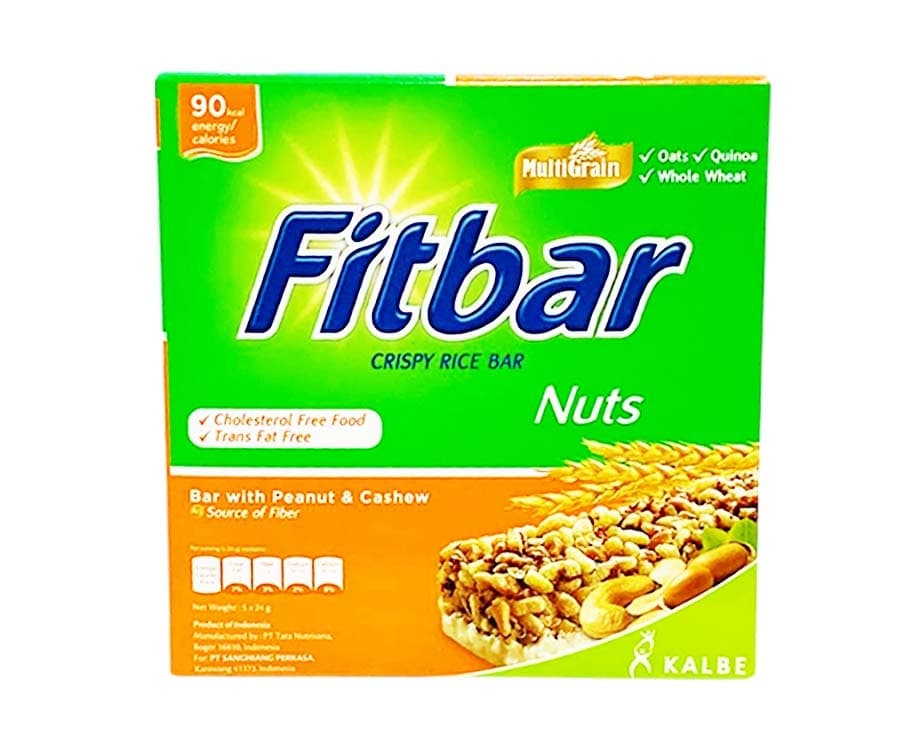 Fitbar Crispy Rice Bar Nuts with Peanut & Cashew (5 Packs x 24g)