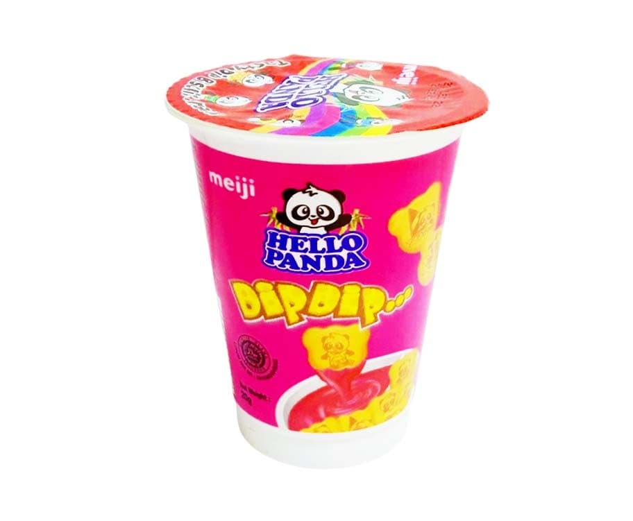 Meiji Hello Panda Dip Dip Biscuit with Strawberry Flavored Cream 20g
