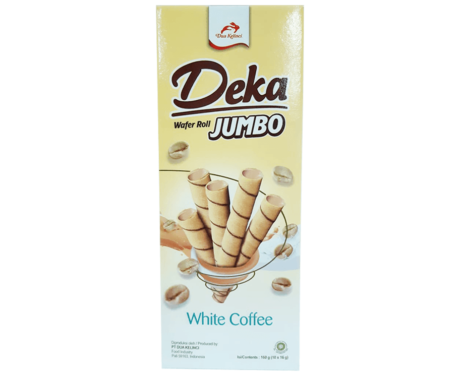Deka Wafer Roll Jumbo White Coffee (10 Packs x 16g)