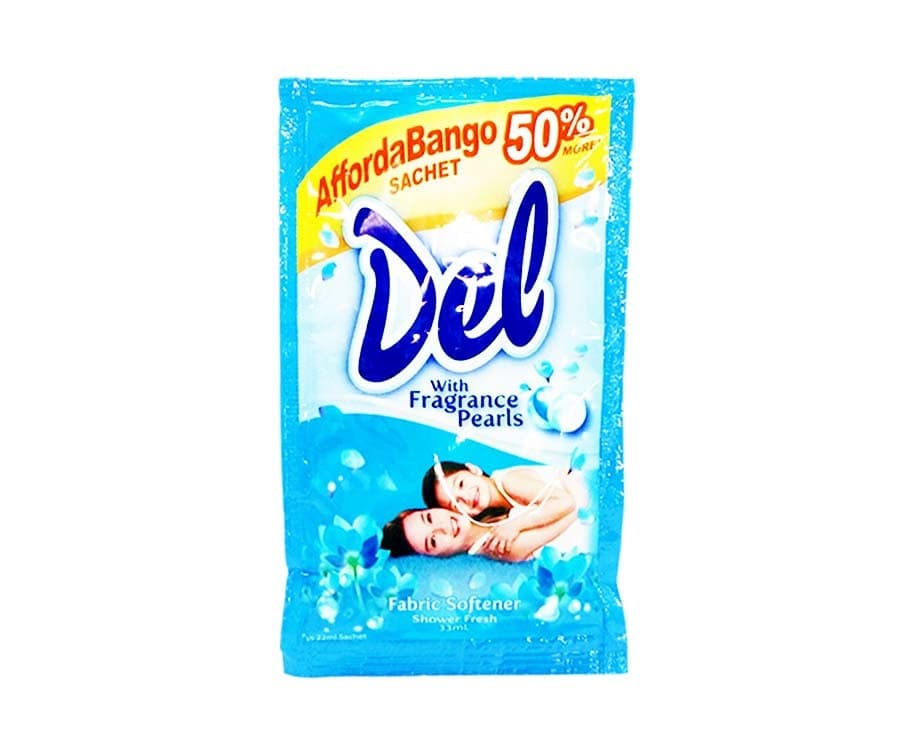Del with Fragrance Pearls Fabric Softener Shower Fresh (6 Packs x 33mL)