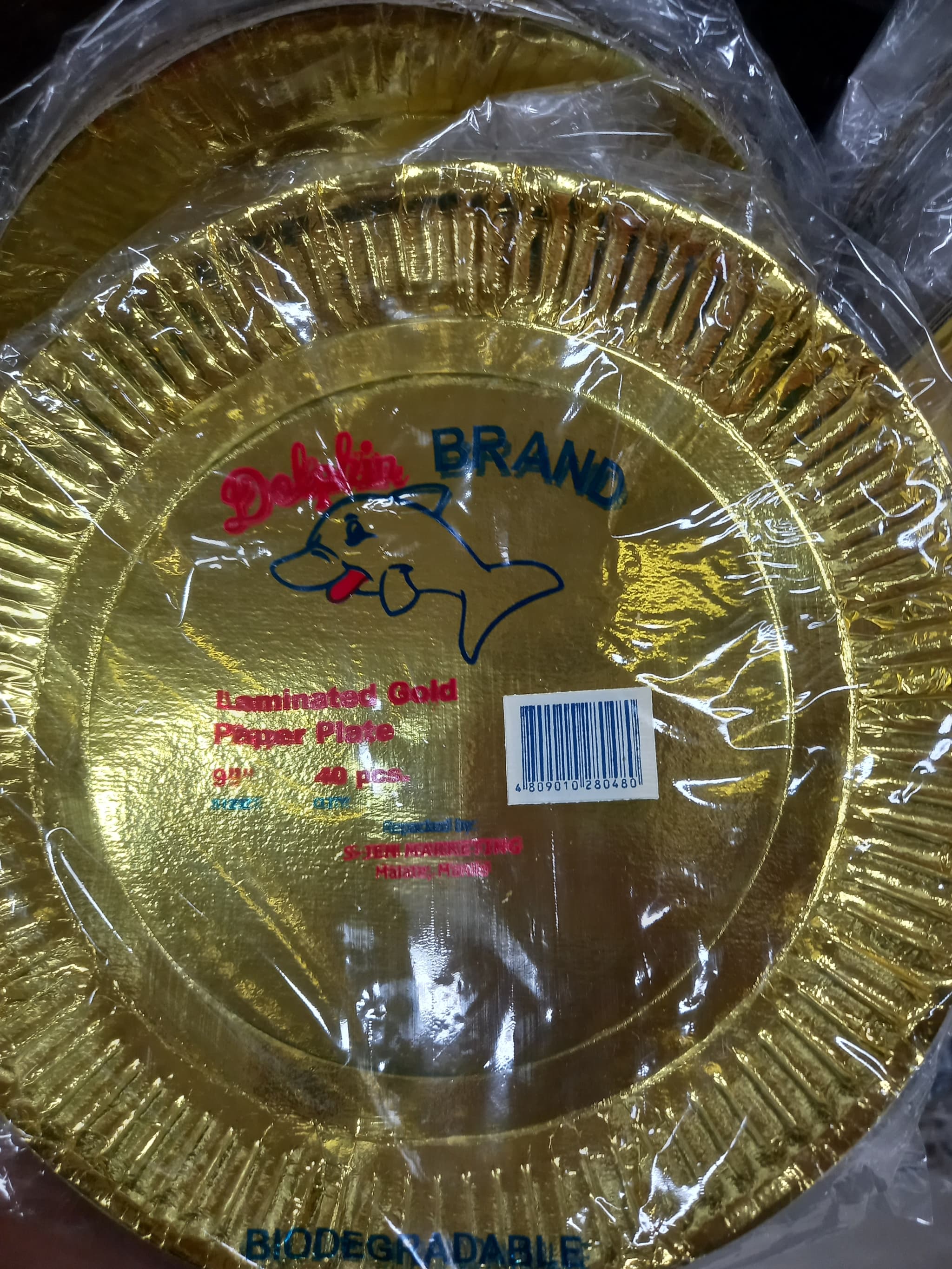 Dolphin brand laminated paper plate 9' 40 pcs.