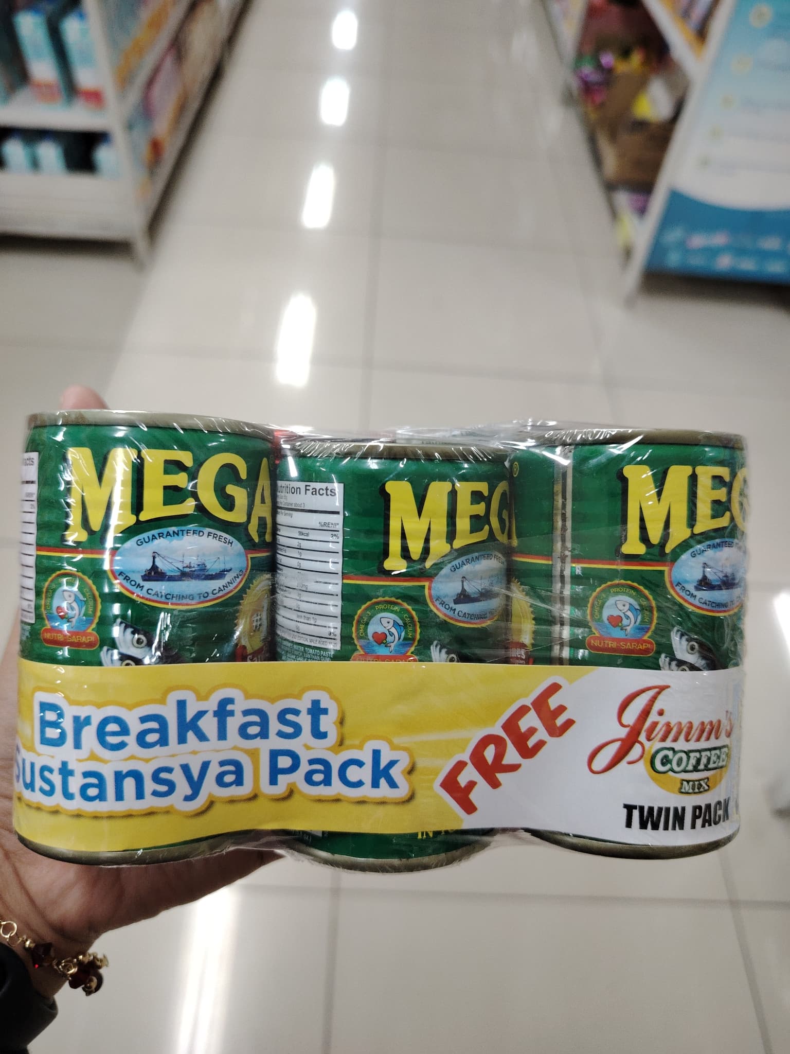 Mega Sardines TS 155g 3s + Jimm's coffee twinpack