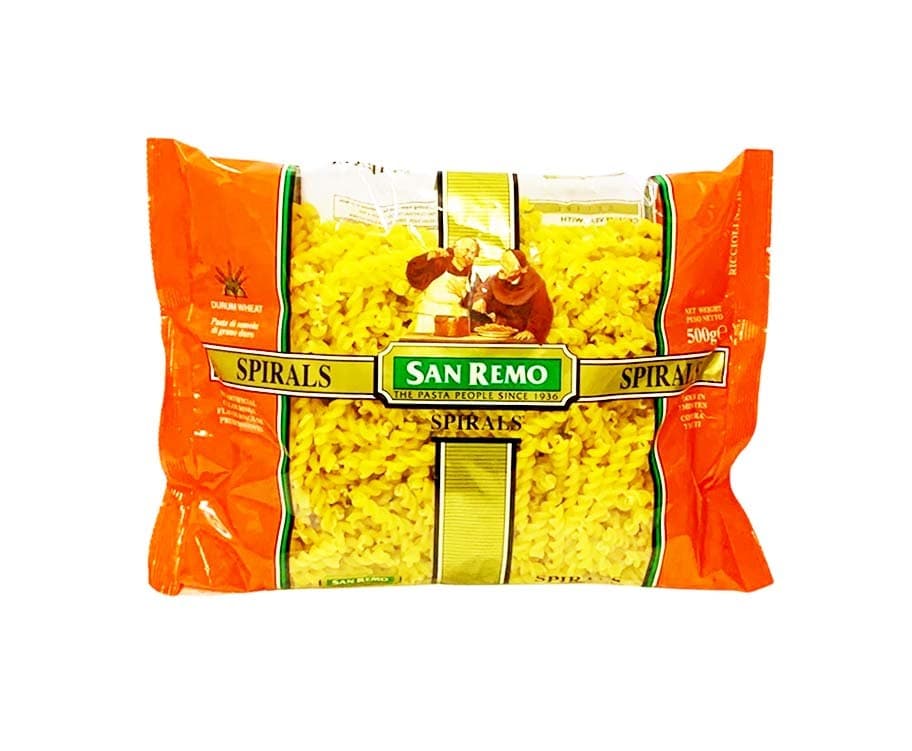 San Remo Spirals Durum Wheat Pasta Di Semola Di Grano Duro 500g