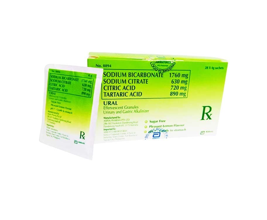 Abbott Ural Effervescent Granules Urinary and Gastric Alkanizer (28 Sachets x 4g)