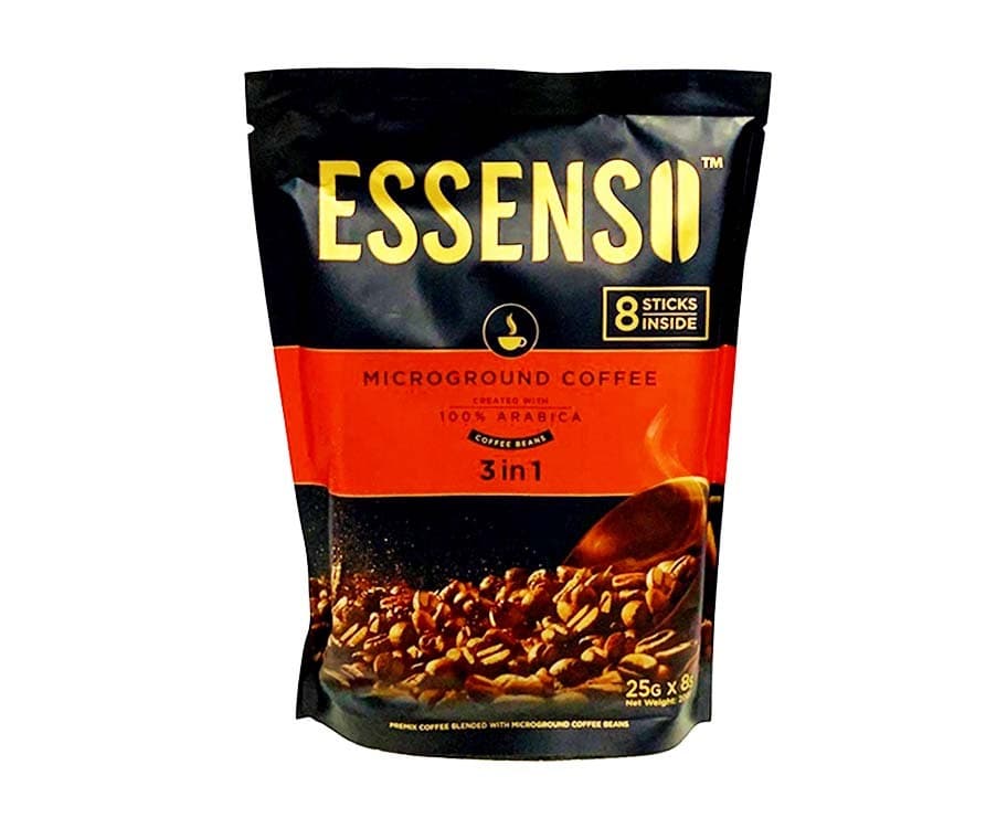 Essenso 100% Arabica with Microground Coffee 3-in-1 Smooth And Aromatic (8 Sticks x 25g) 200g