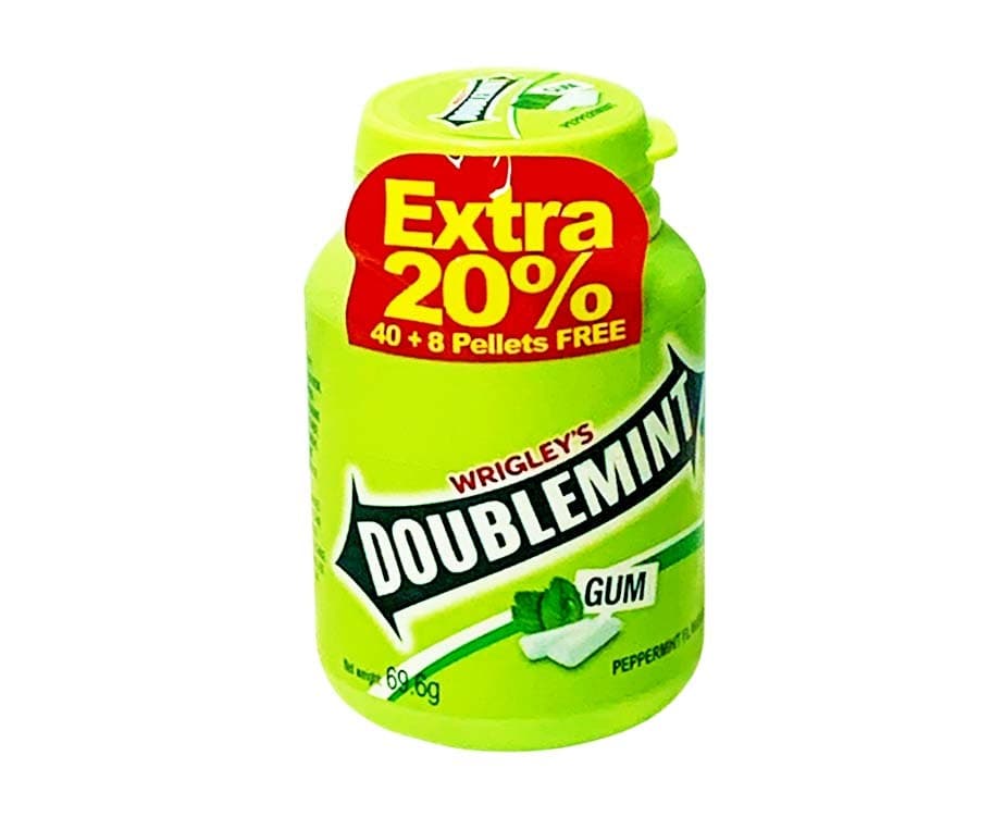 Wrigley's Doublemint Gum Peppermint Flavor Bottle 69.6g
