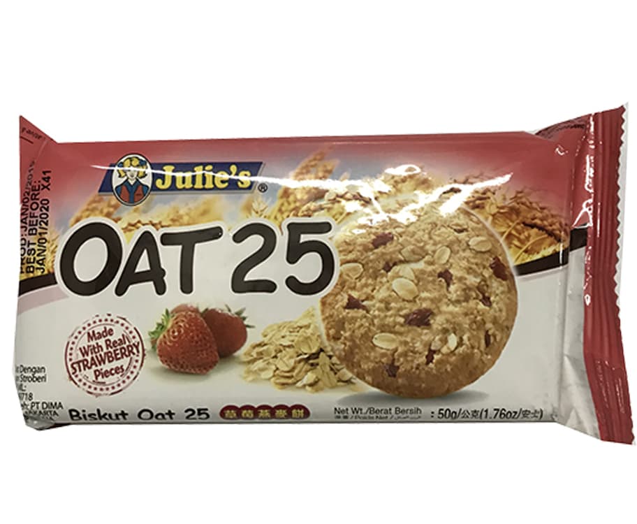 Julie's Oat 25 Made with Real Strawberry Pieces 50g