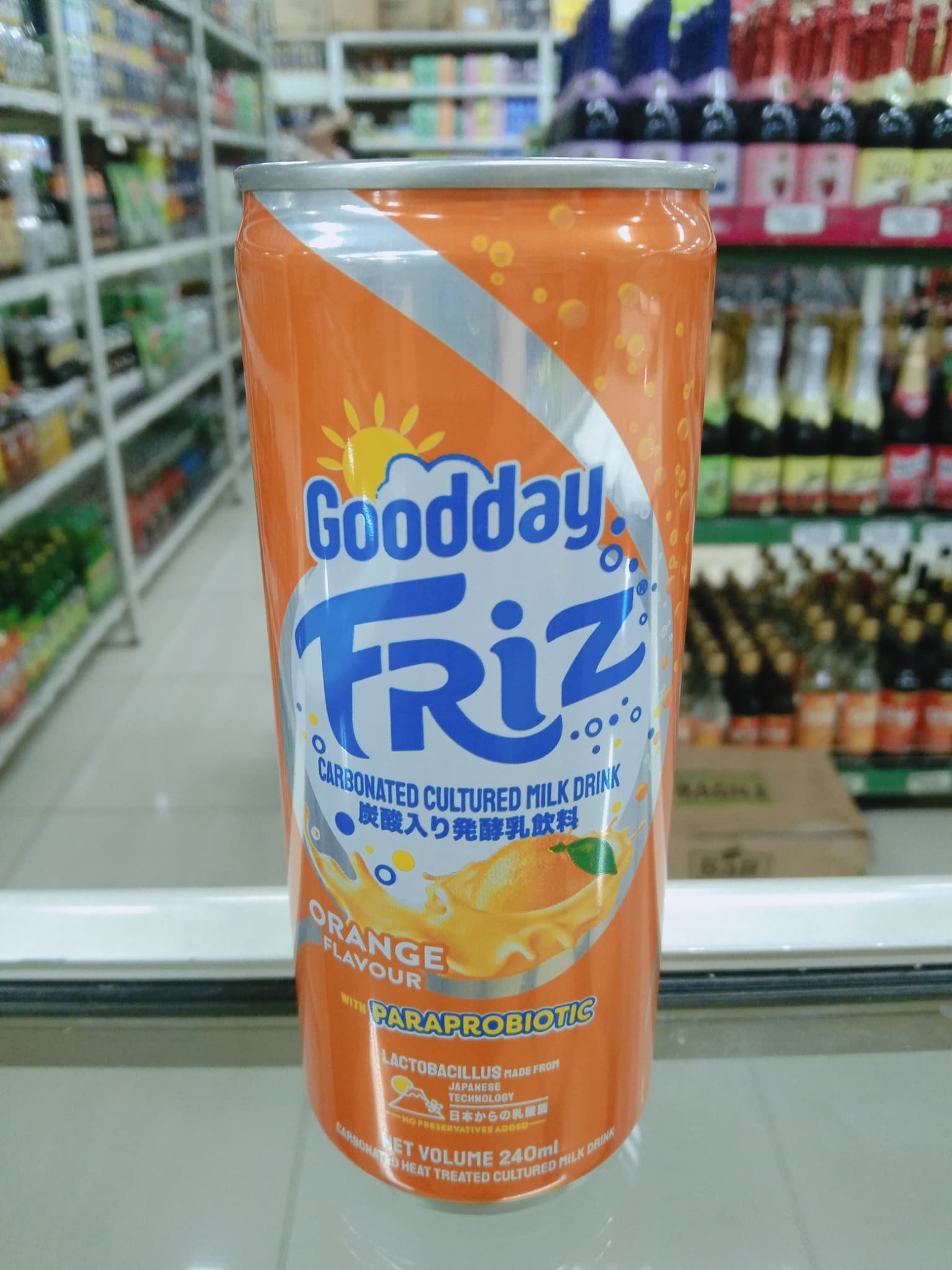 Goodday Friz Carbonated Cultured Drink Orange Flavour with Paraprobiotic 240mL